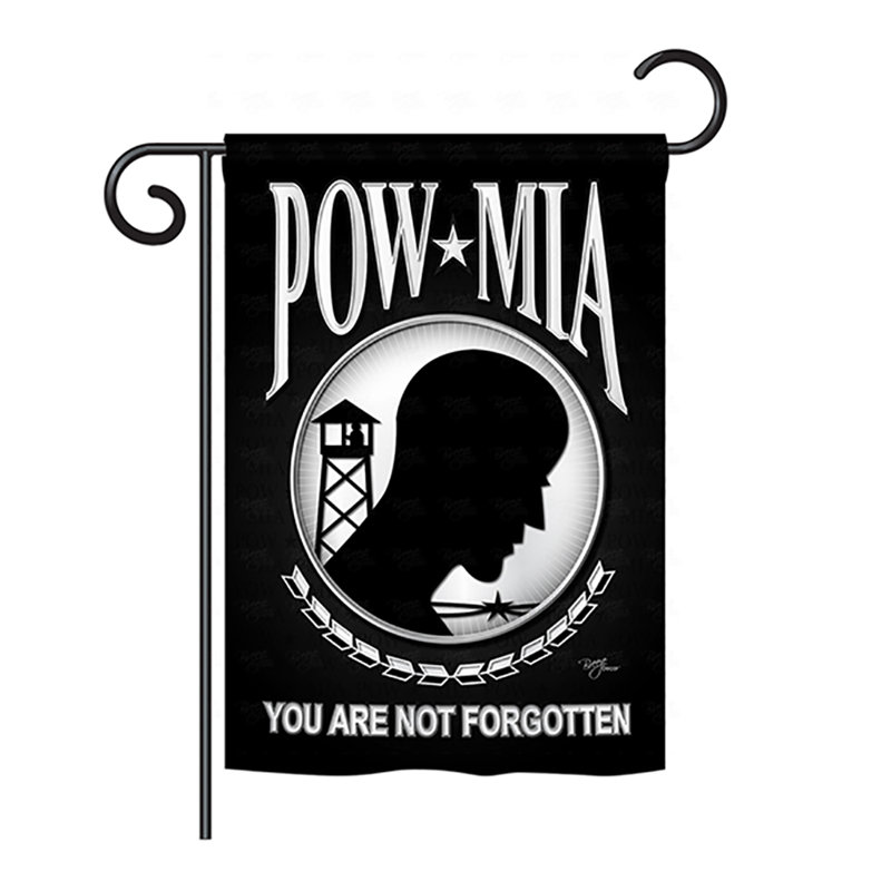 Drapeau de jardin en polyester à 2 côtés pow/mia, H 40 po x l 28 po, Polyester