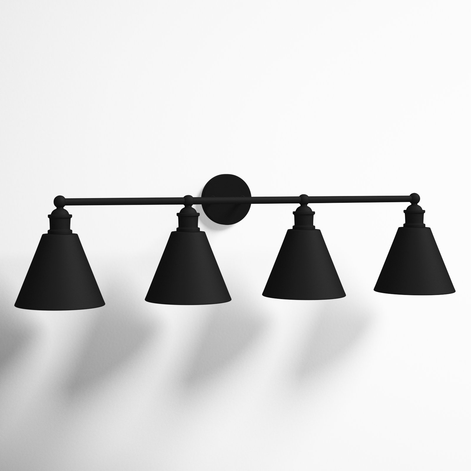 4-Light Dimmable Vanity Light, Matte Black