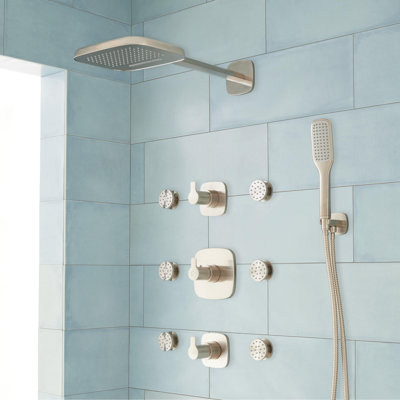 Arin Thermostatic Shower System with Hand Shower & 6 Body Sprays