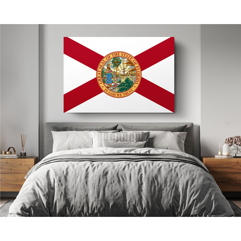 Florida State Flag - impression sur toile tendue, L 24 po x H 16 po
