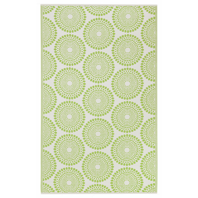 Tapis d'extérieur paille en plastique imperméable Oliviera, Rectangulaire 8 pi x 10 pi, Rio - Vert