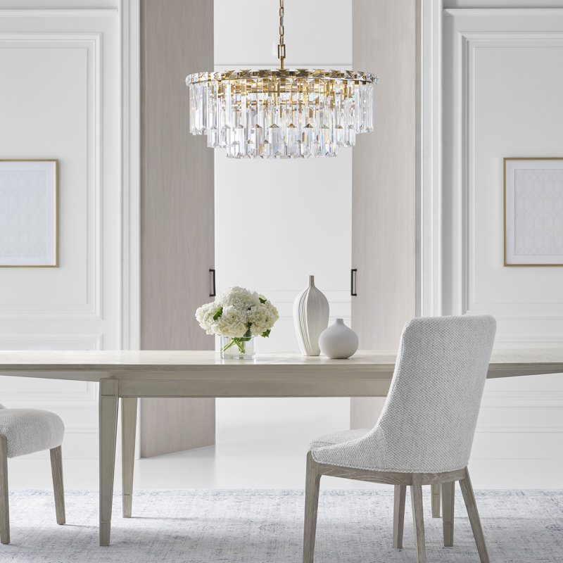 Arden Chandelier, Polished Nickel, 17.38" H x 24.13" W x 24.13" D