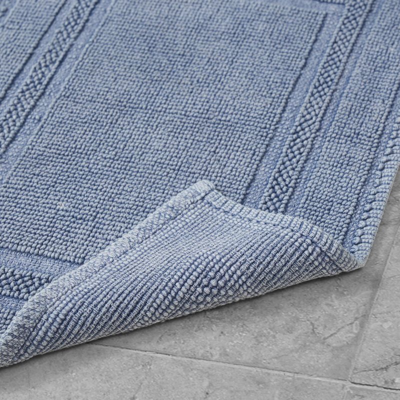 Bryson 100% Cotton Bath Rug, Washed Blue