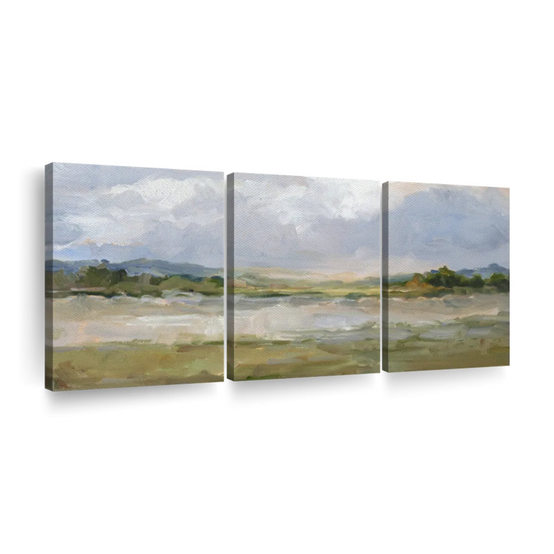 Ensemble de 3 pièces sur toile May Skies II, H 18 po x l 38 po x P 1,25 po