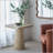 Durable Magnesium 20x20x24 Inch Cream Square Side Table with Versatile Pedestal Base for Modern Interiors