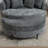 Upholstered Barrel Chair With Ottoman-100891574