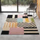 Tripoli Handmade Wool Ivory/Black/Pink Rug