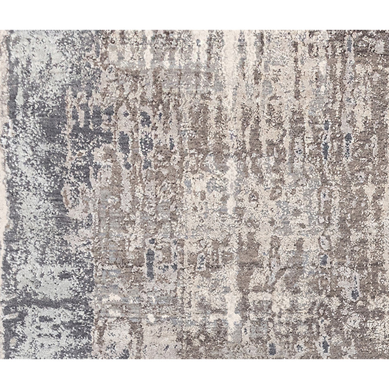 Hand Knotted Abstract Area Rug in Sand/Beige/Gray, Rectangle 8' x 10'