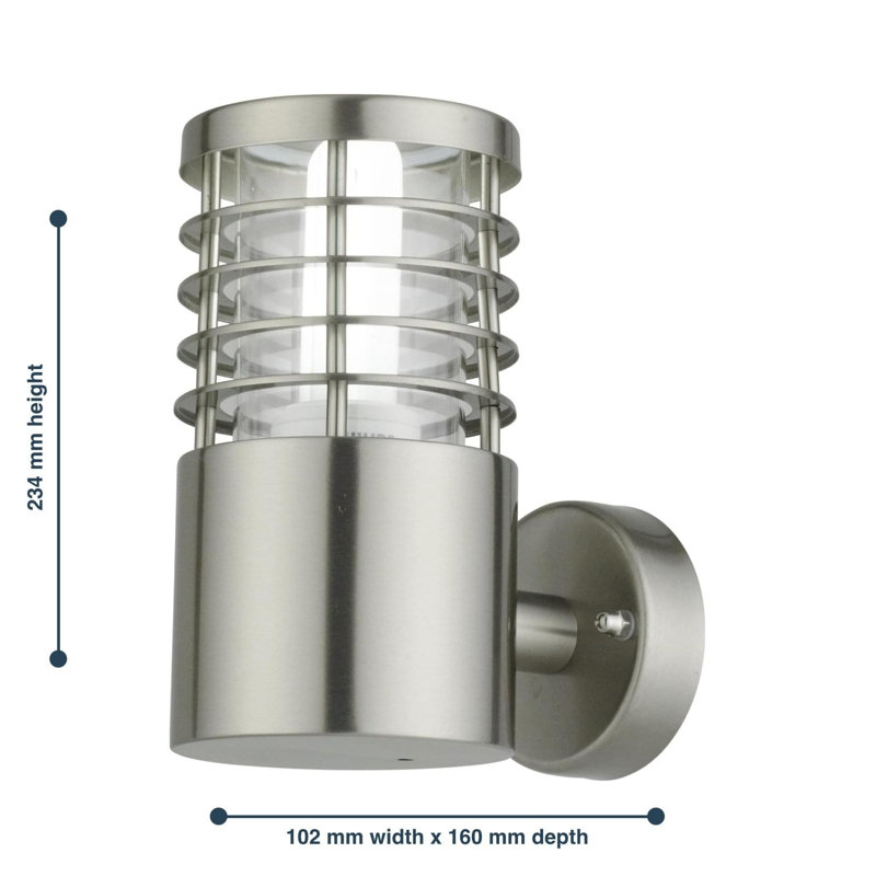 Verne Stainless Steel Outdoor Armed Sconce