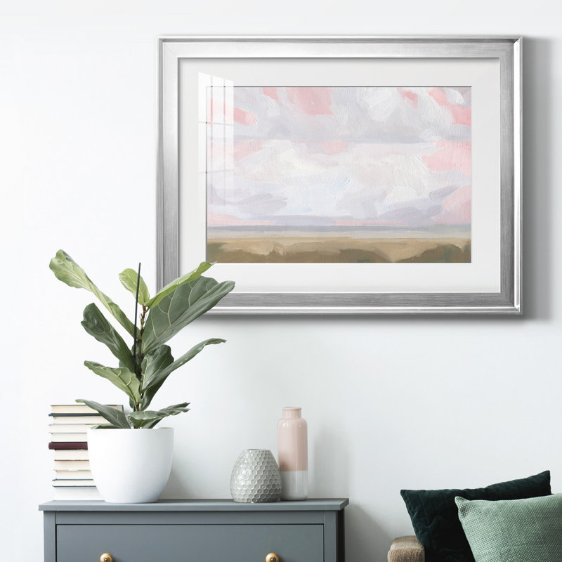 Sandbridge Beach II - peinture encadrée, H 30,5 po x l 42,5 po x P 1 po, Argent, Blanc