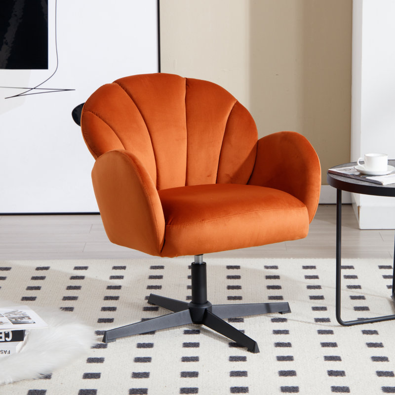 Ahmare Upholstered Swivel Armchair, Multi-coloured, Velvet