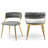 Christal 2 Piece Tufted Velvet Curved Weaved Back with Metal Legs Side Dining Chair Set-1350105846