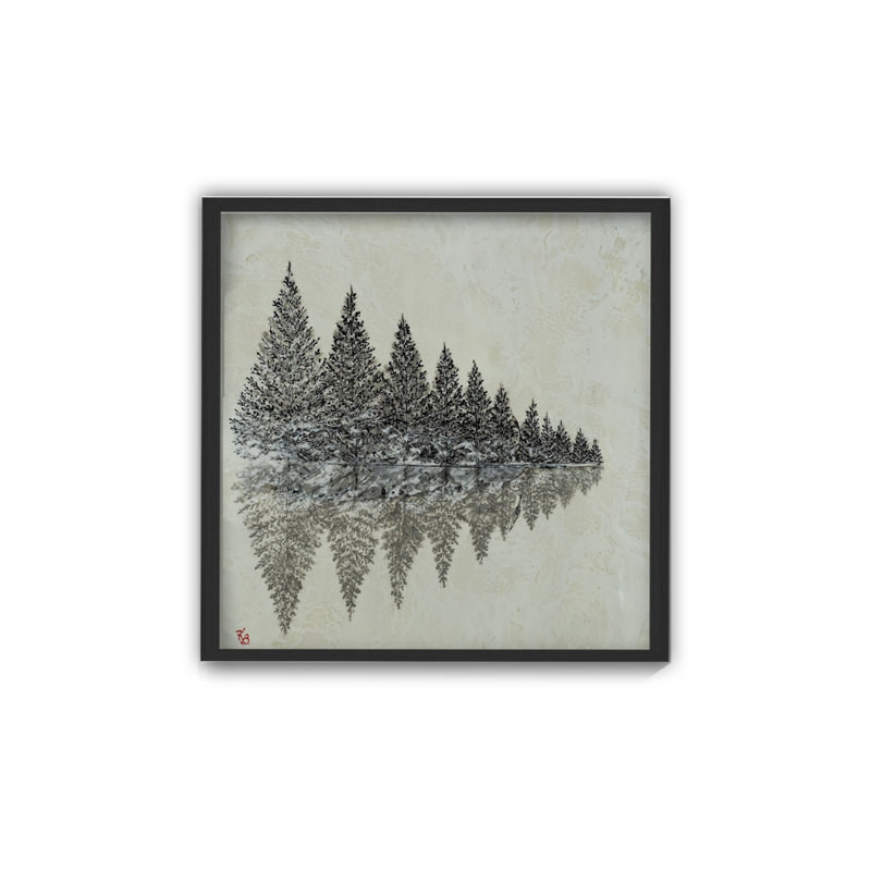 Art mural "Whispering Woods" par Karen Biery, Toile avec cadre, 20" H x 20" W x 2.375" D, Black