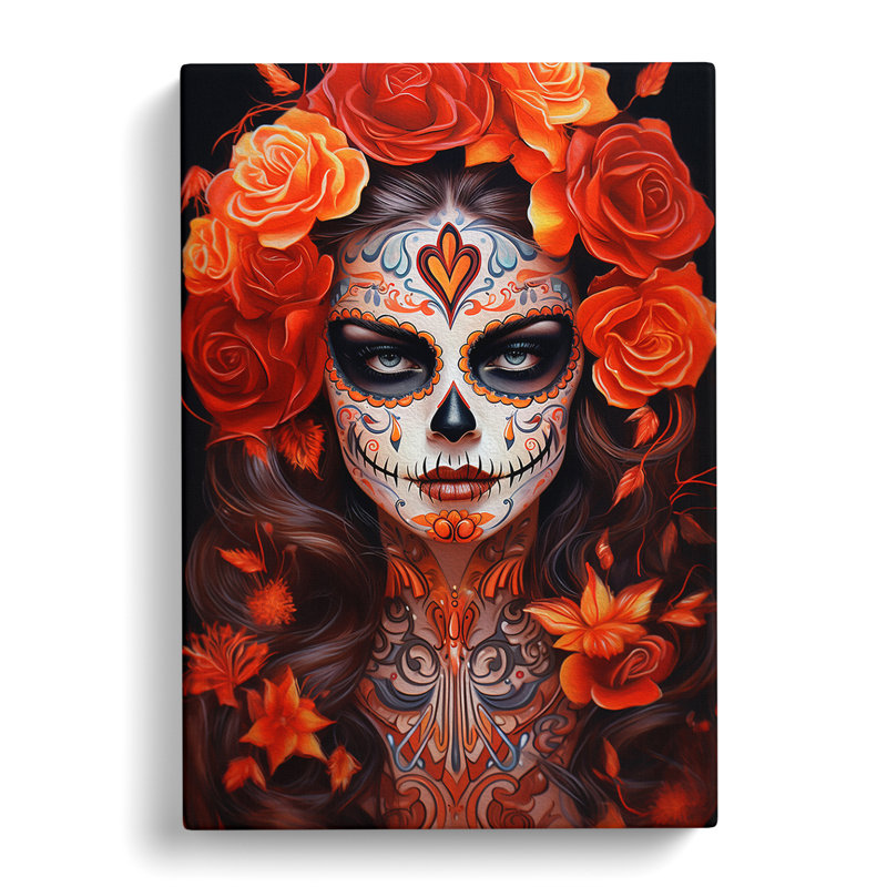 Sugar Skull No.2 - No Frame Print, 50cm H x 35cm W x 3cm D