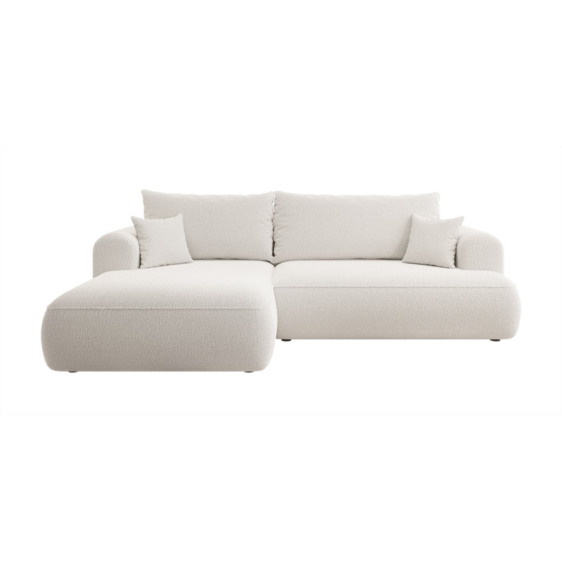 Aian 3 Seater Sofa & Chaise, Cream, Left Hand Facing
