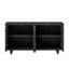 Élégant buffet de rangement en bois avec portes incurvées-1676003435