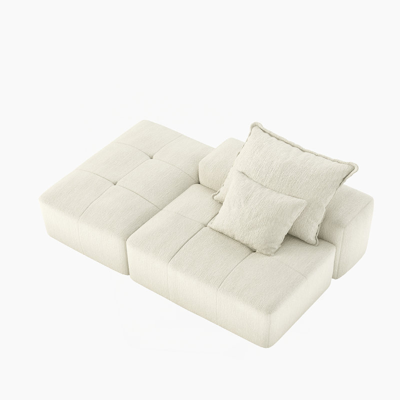 Canapé modulaire moderne surdimensionné avec coussins moelleux, sans assemblage, idéal pour les réunions de famille et la détente