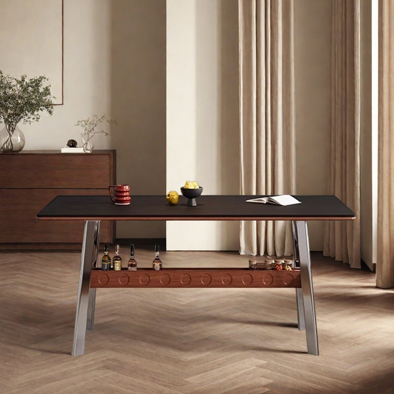 Table de salle à manger rétro et élégante avec pieds en métal, Noir, H 29,52 po x L 55,11 po x l 31,49 po