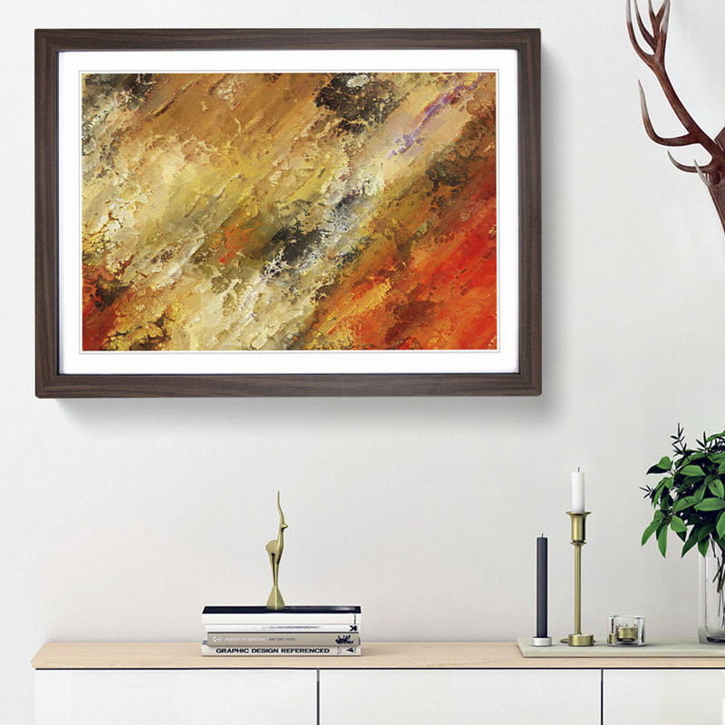Memories of the Same in Abstract - Picture Frame Painting Print, Walnut Framed, 36cm H x 48cm W x 2cm D