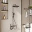 Système de douche gris bronze industriel avec affichage de contrôle numérique