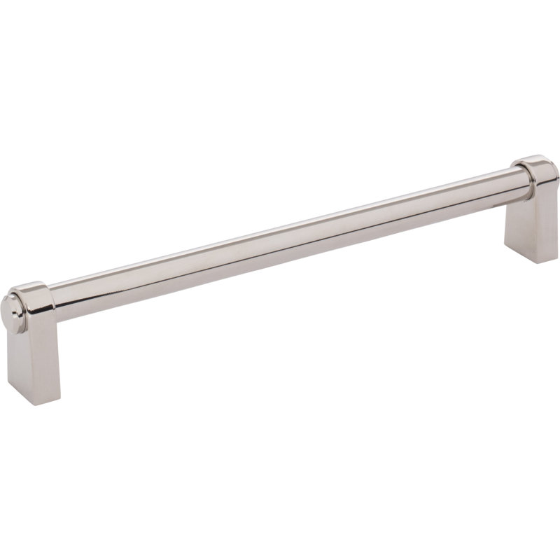 Lawrence Bar Pull, Polished Nickel, 7 9/16" Center To Center