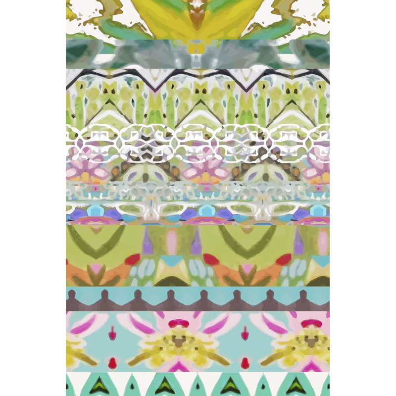 «Border Boho I», peinture sur toile, H 18 po x l 12 po