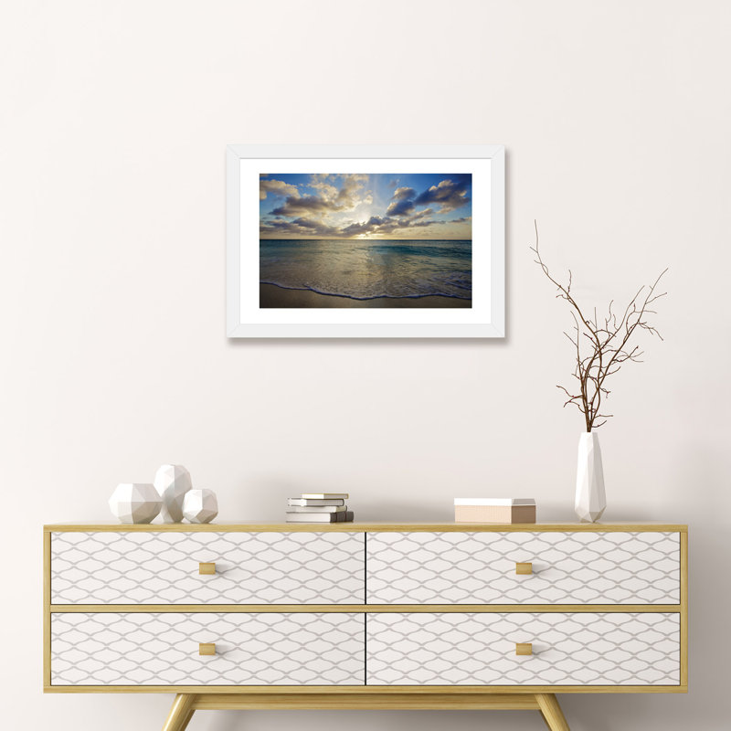 «Serenity in Aruba III» par Mark Paulda - reproduction de photo, Papier encadré blanc, H 16 po x l 24 po x P 1 po