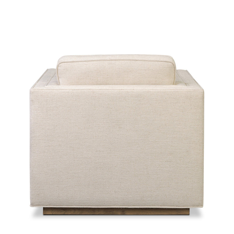 Kiera Swivel Chair-Amici Tobacco, Thames Cream Polyester Blend, Amber Oak