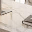 White Rectangular Stone+Manufactured Wood With Drawers Desk-523675103-523675102