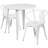 Duluth 30'' Round Metal Indoor-Outdoor Table Set with 2 Arm Chairs-24678684-24678686