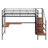Prestwyck Zephyr Metal Loft Bed With Desk And Grid, Stylish Metal Frame With Lateral Storage Ladder And Wardrobe-1685182473