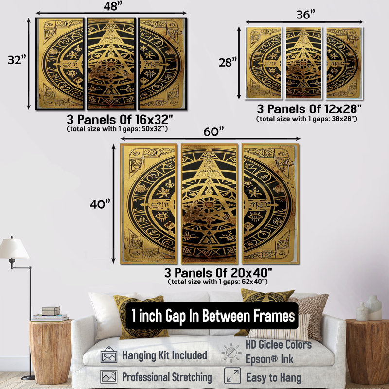 TETETRIA - Boho Mandala, ensemble d'art mural, Encadrement argenté, H 40 po x l 60 po x P 1 po