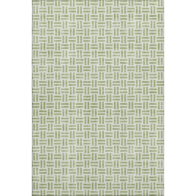 Premium Machine Washable Prisco Aloe Rug, Rectangle 10' x 14'