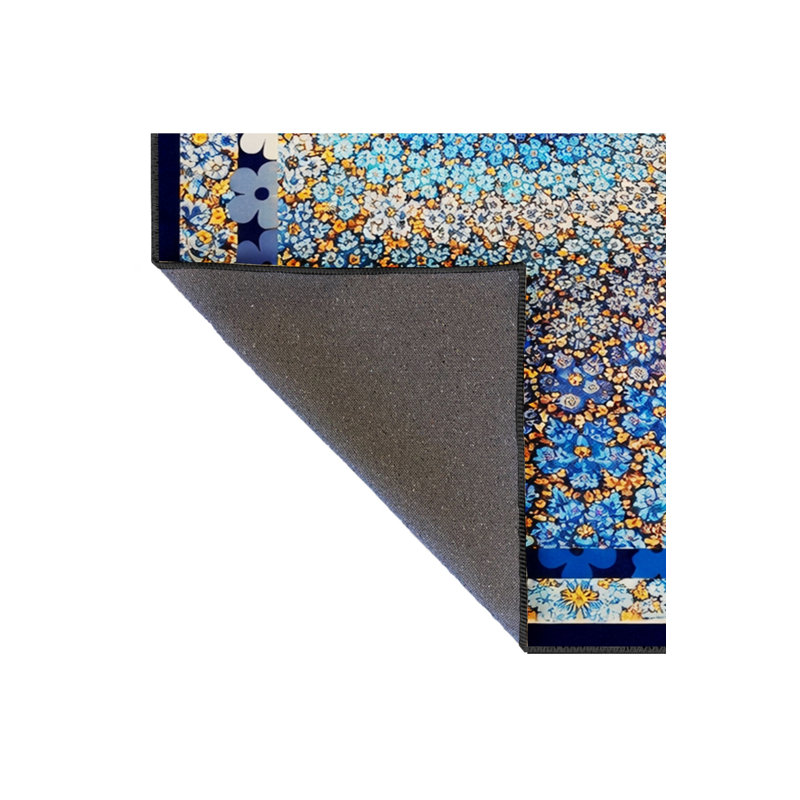 Tapis vert tissé à motif floral lavable Mosso, 4'11" x 7'7"