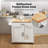Kitchen Island Cart With Solid Wood Top, 35.4" Width Mobile Carts With Storage Cabinet, Rolling Kitchen Table With Spice Rack, Towel Rack, Drop Leaf And Drawer, Portable Islands On Wheels