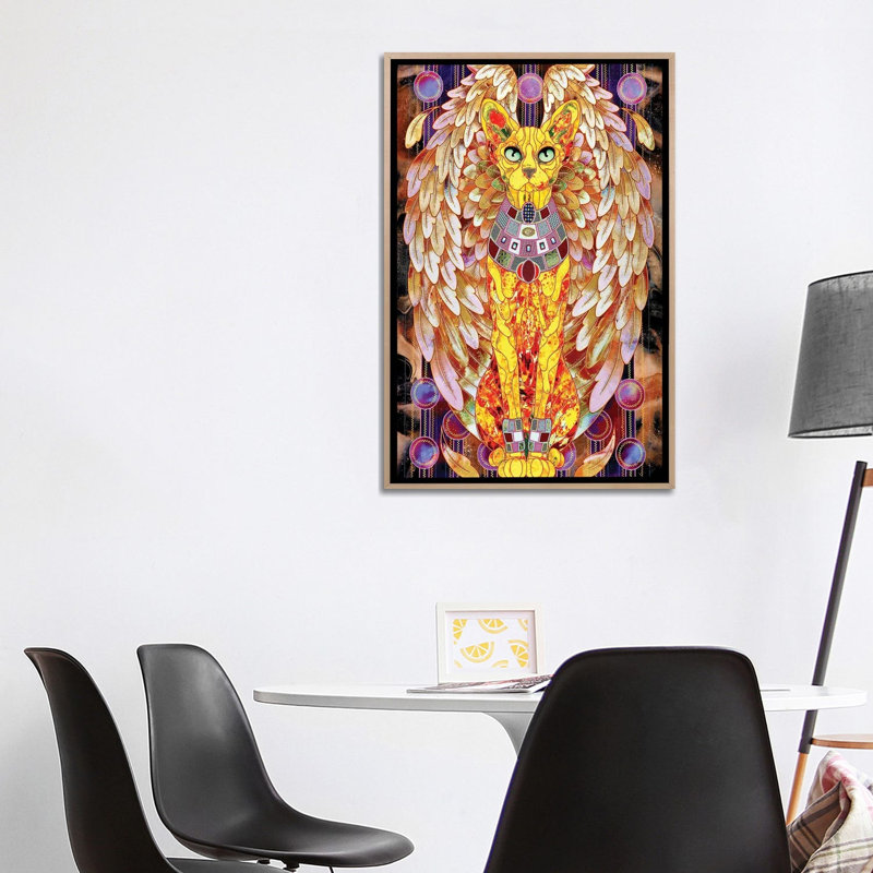 Print, 101.6 cm H x 66.04 cm W x 4.445 cm D, Natural Wood