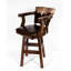 Swivel Upholstered Stool with Solid Wood Frame-61558348