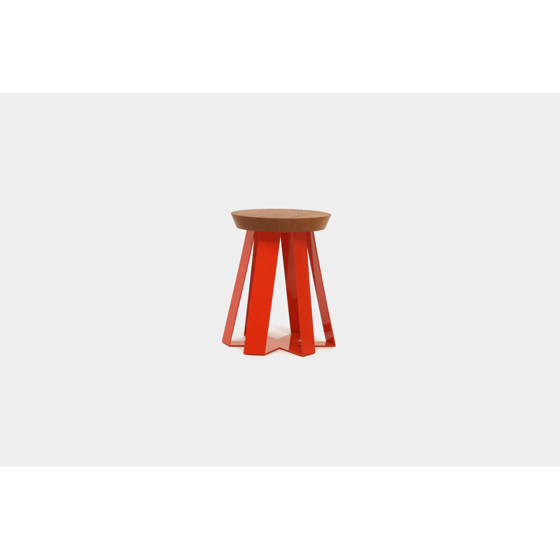 ARS Solid Wood Top End Table, Oak, Orange