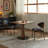 Walnut+Black Rectangular Solid Wood Dining table-118773787