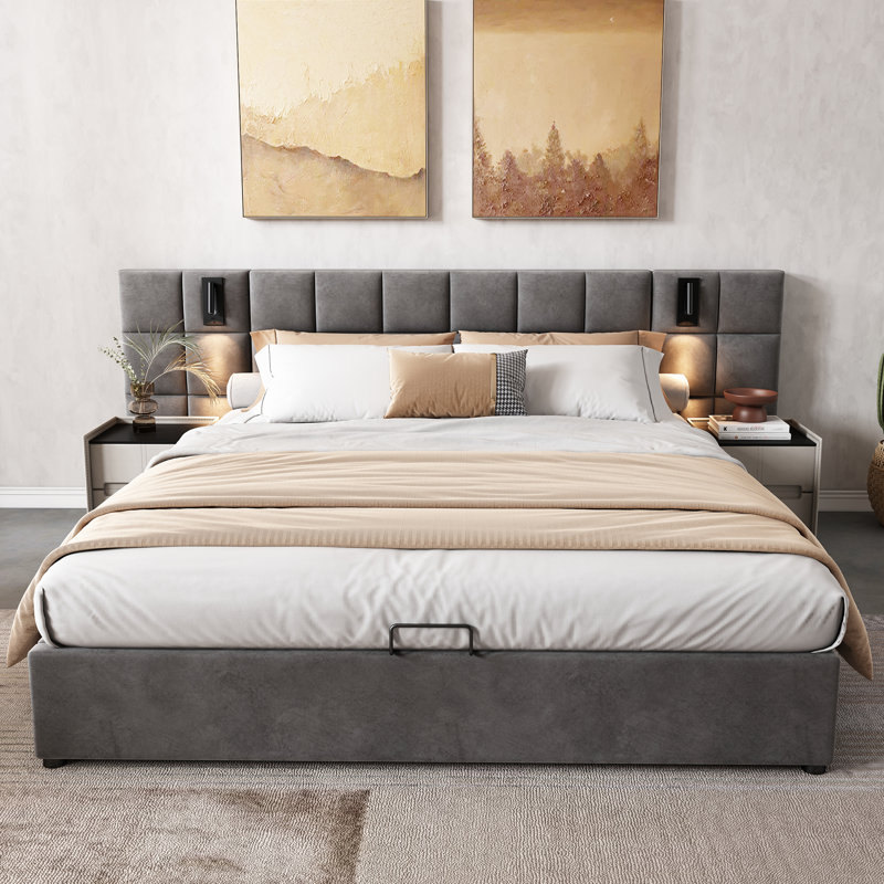 Upholstered Ottoman Storage Bed, King (5')