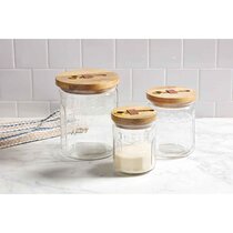 Mud Pie Glass Canister Set White - Linabella