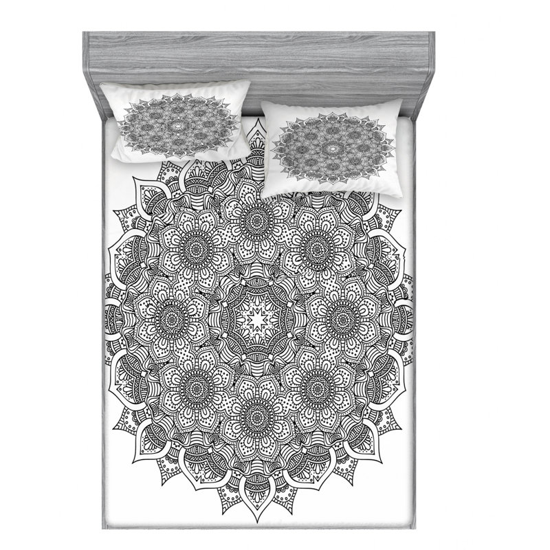 Ensemble de draps damassé web méditation mandala à vie old repose-pieds