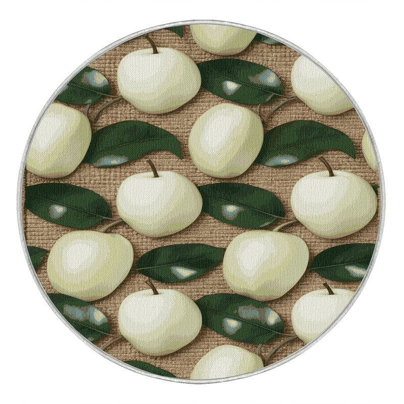  Tapis lavable blanc Sapote, Rond 8 pi