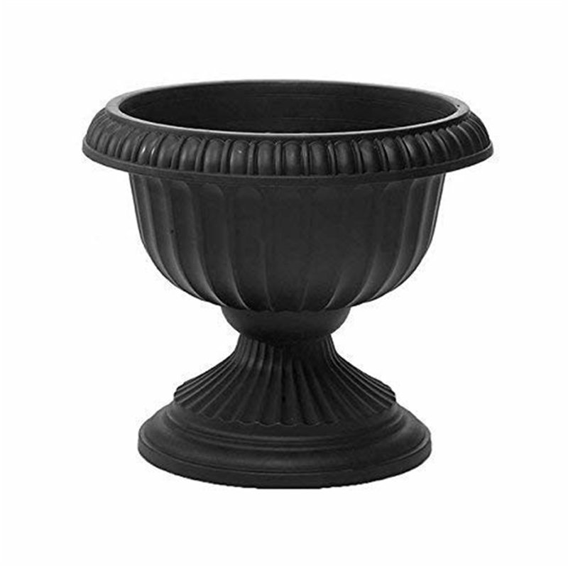 Antonie Urn Planter, Black, 14.5" H x 18" W x 18" D
