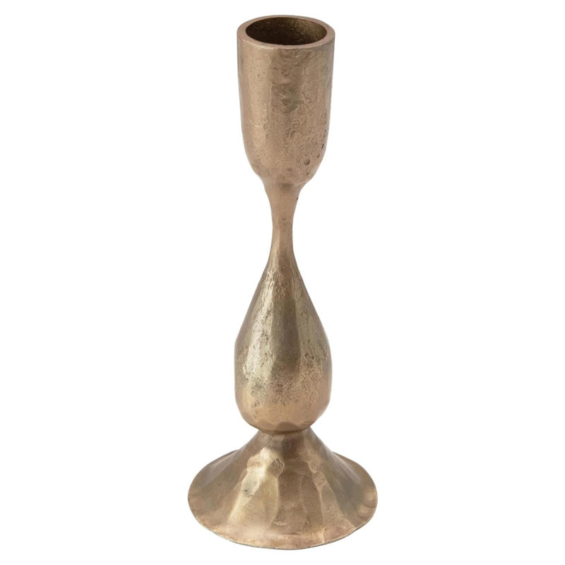 Hand-Forged Metal Taper, Antique Brass Finish Candle Holder