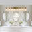 51" Golden 8-light Vanity Light With Clear Glass Shades, Modern Metal Bathroom Wall Fixture For Mirror, Dressing Table (bulbs Not Included)