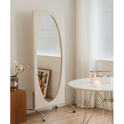 French Elliptical Movable Full-Body Mirror