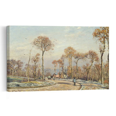 La route de Versailles, Louveciennes : Gelée matinale, 1871. Estampe d'art mural abstraite contemporaine représentant un paysage.