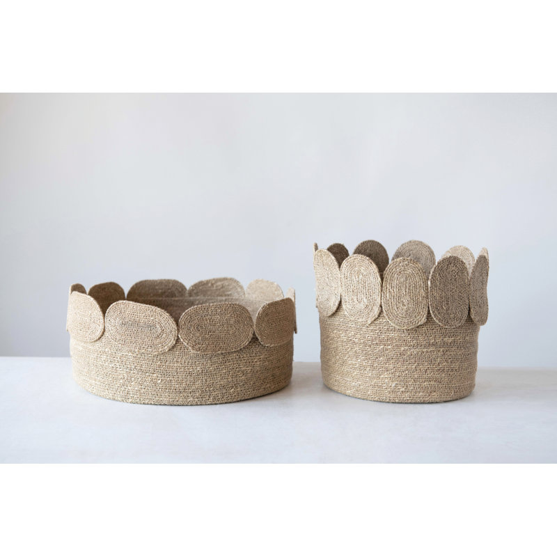 Blue Elephant Seagrass Decorative Basket