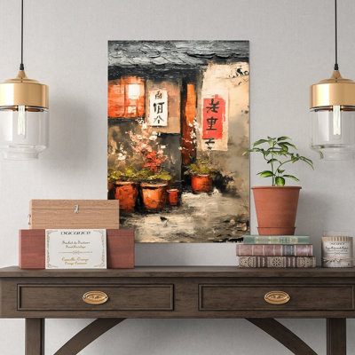 Canvas Wall Art Vintage Chinese Alley Oil Painting Wall Art Decor Vintage Poster Print Home Decor